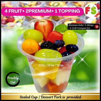 4 Normal Choice + 2 Premium +1 topping ( Available Size: 9/12/16'Oz)