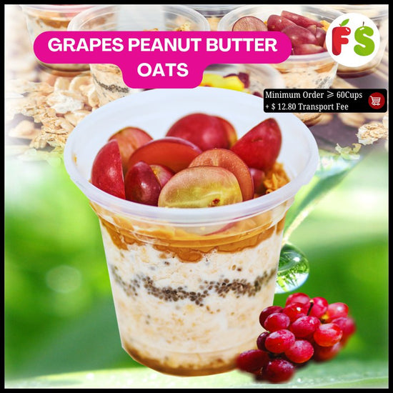 Overnight Oats - Peanut Butter+Grapes , 9'Oz | 40 cups onwards