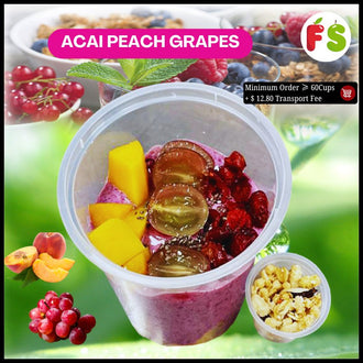 Acai Peach RED Grapes - 9'Oz  Wt: 180gsm +/- | 40 cups onwards