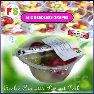 Mix Premium Grapes( Premium Red + Green OR Black ) 5'OZ Cup, Wt:100gm+/-